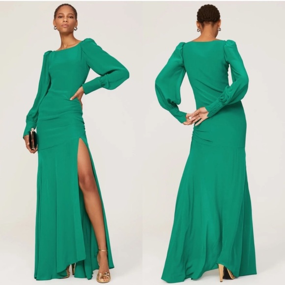 De La Vali Presley Gown Maxi Dress in Green Size UK 10 US 6 - Picture 3 of 13